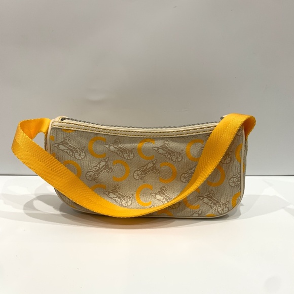 Celine Yellow Beige Carriage Shoulder Bag sku#85546(Gently used,outside peeling) - Picture 2 of 15